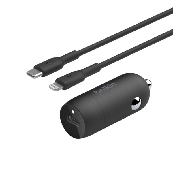 Cargador de Coche TIPO C 30W Belkin + Cable USB-C a Lightning